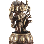 Brass Panchmukhi Hanuman Dual Tone Chola Idol | 13.5" x 9" x 7.5" (34.3 x 22.9 x 19.1 cm) | 9 kg Five-Faced Sacred Art | Heritage Murti